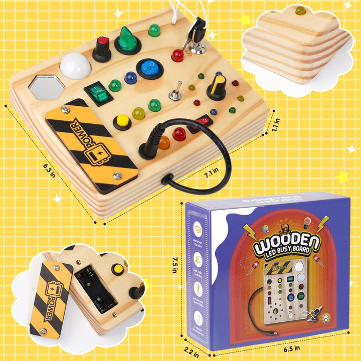 Speelgoed prikbord 1-6 jaar: Montessori peuterbord met LED lichtjes voor urenlang leerzaam speelplezier.