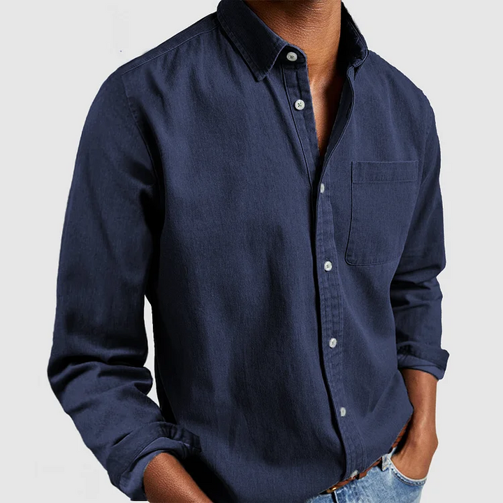 Mooi comfortabel heren casual overhemd met lange mouwen, perfect voor vrijetijd en dagelijks gebruik.
