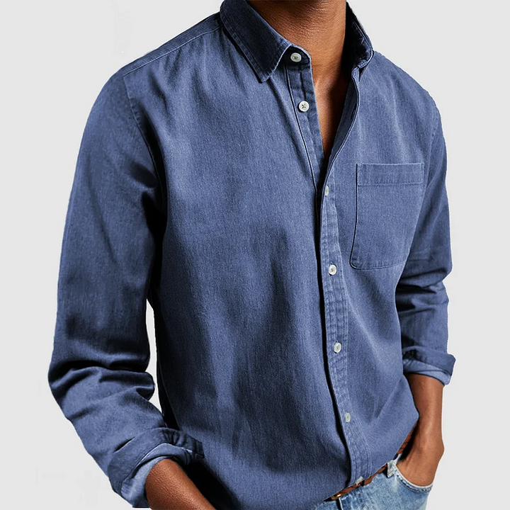 Comfortabel heren casual overhemd met lange mouw, zachte stof en klassieke look voor elke dag.