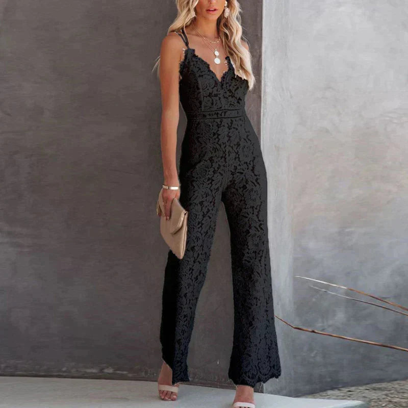 Moderne mouwloze jumpsuit voor dames met wijde pijpen, combineert moeiteloos comfort met chic.