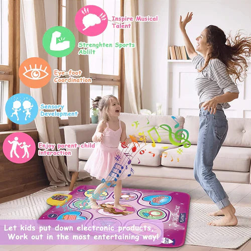 "Muzikale LED dansmat voor kinderen met anti-slip design, educatieve elementen en kleurrijke verlichting voor binnen en buite