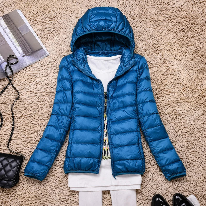 Handig opvouwbaar damesjack, lange mouwen, ideaal voor reizen, sport en outdoorkleding.