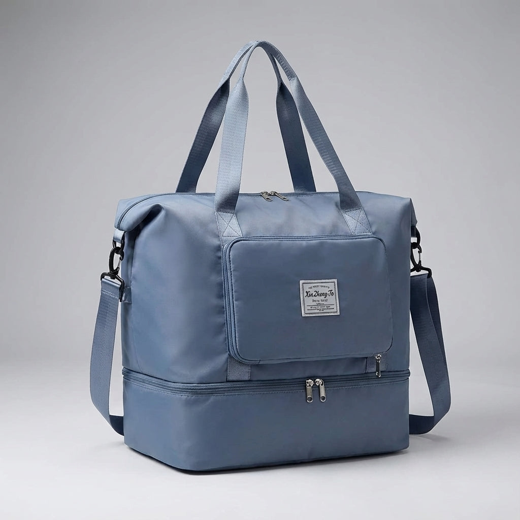 Flexibele opvouwbare reistas voor dames en heren, ideaal als handbagage en sporttas.
