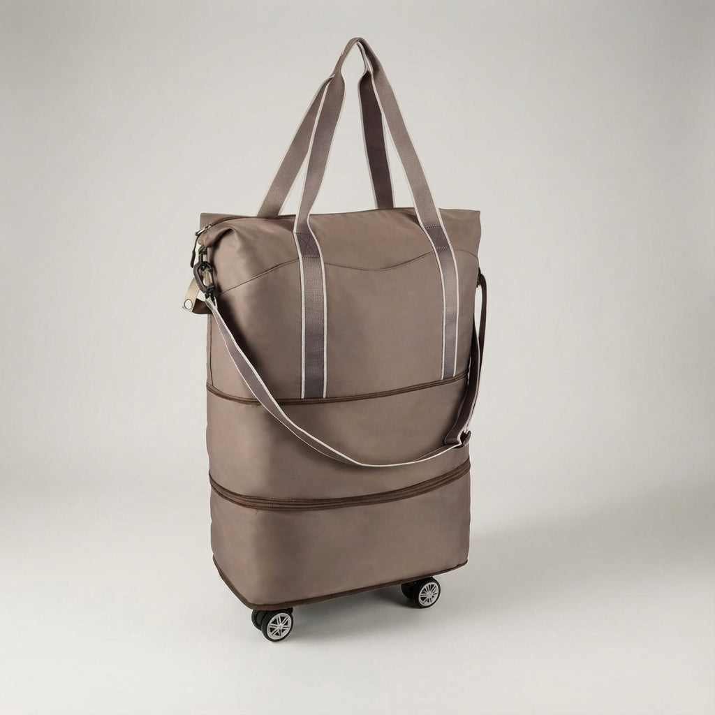 De GlideBag rolduffel: flexibele opvouwbare tas met wielen, ideaal als weekendtas of extra koffer bagage.