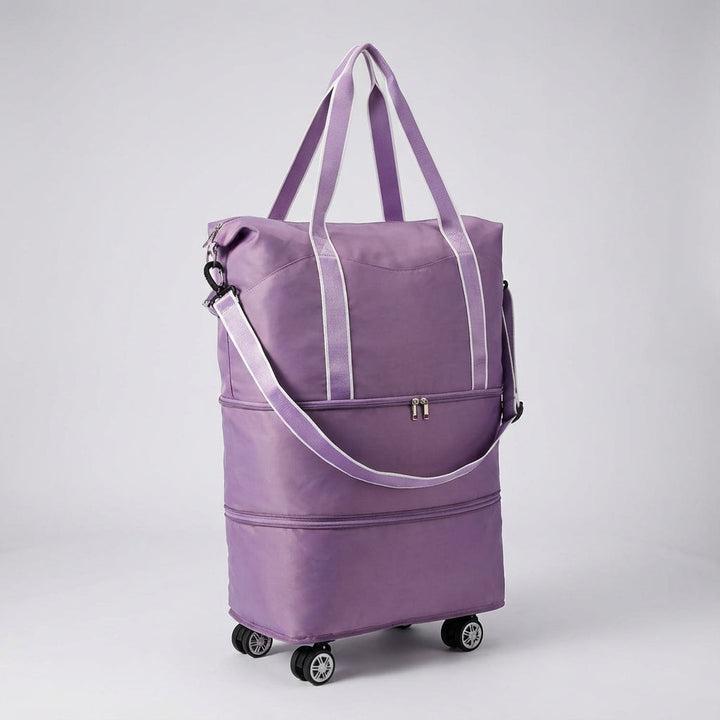 Opvouwbare reistas GlideBag met wielen, slimme oplossing voor compacte opslag en ruime capaciteit voor reizen.