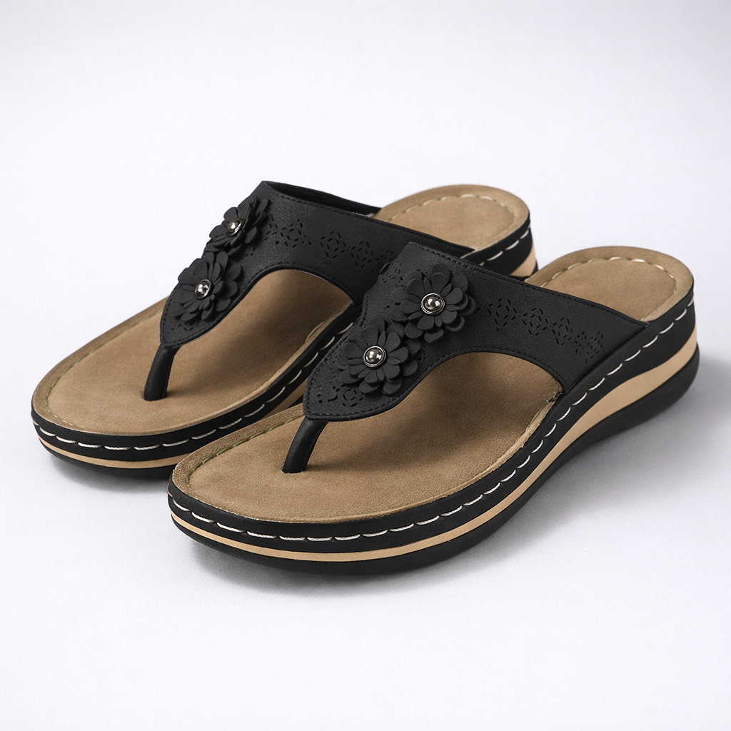 Orthopedische dames slippers Josine met comfortabele zool voor pijnverlichting.