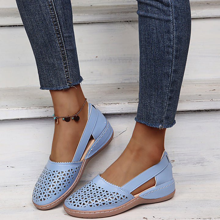 "Orthopedische holle sandalen, elegant design, comfortabele voering, stevige dikke hak, duurzame materialen voor dames"
