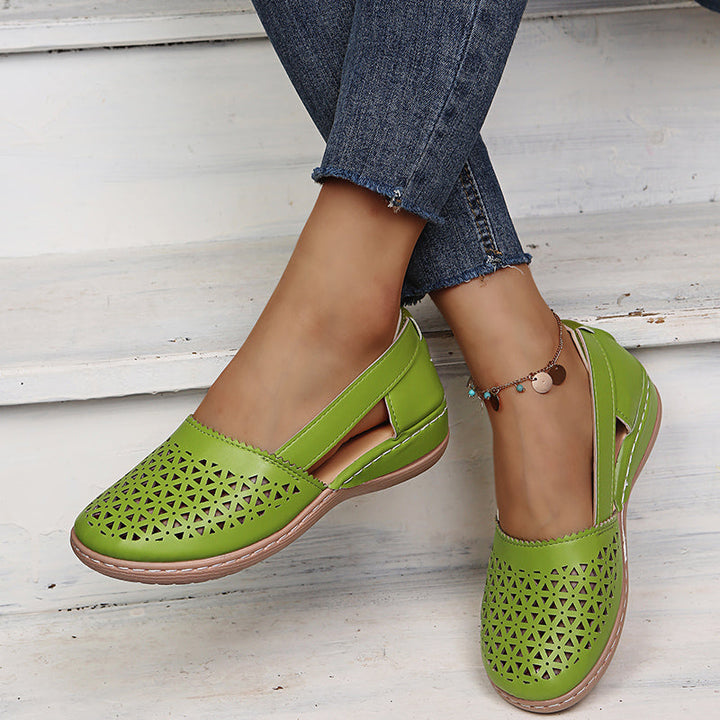 "Orthopedische holle sandalen, elegant design, comfortabele voering, stevige dikke hak, duurzame materialen voor dames"