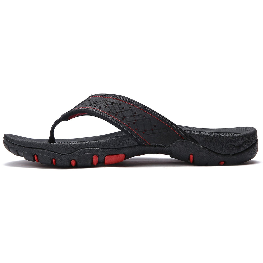 Orthopedische herenslippers met ademend bovenwerk en comfortabel voetbed, ideaal voor thuis en buiten.