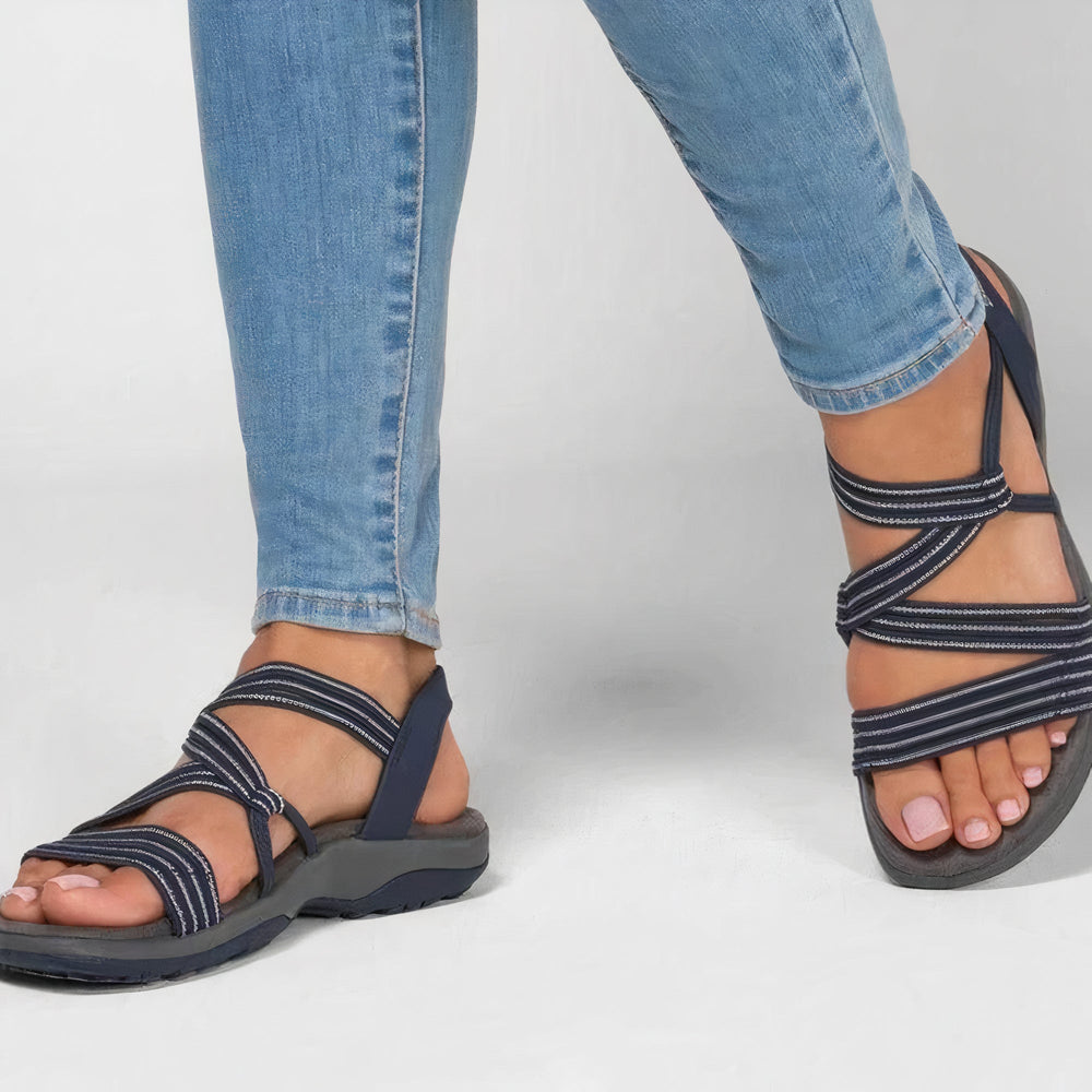"Orthopedische vrijetijdssandalen voor dames met elegant strappy design en ondersteunend voetbed, geschikt voor elke zomerse 