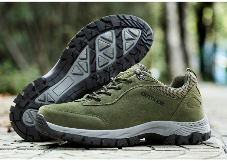 Stijlvolle details van de heren wandelschoenen, perfect voor zowel sportieve als casual gelegenheden.