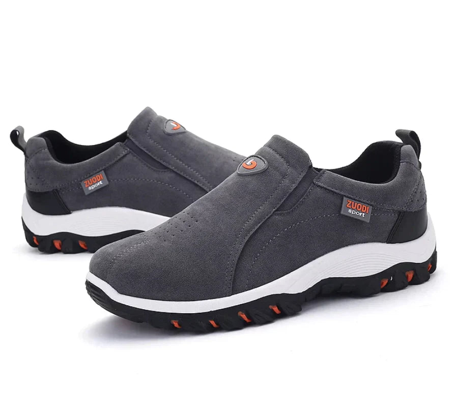 "Orthopedische wandelschoenen heren, slip-on stijl, lichtgewicht, ademend, anti-slip zool, comfort bij elk avontuur."