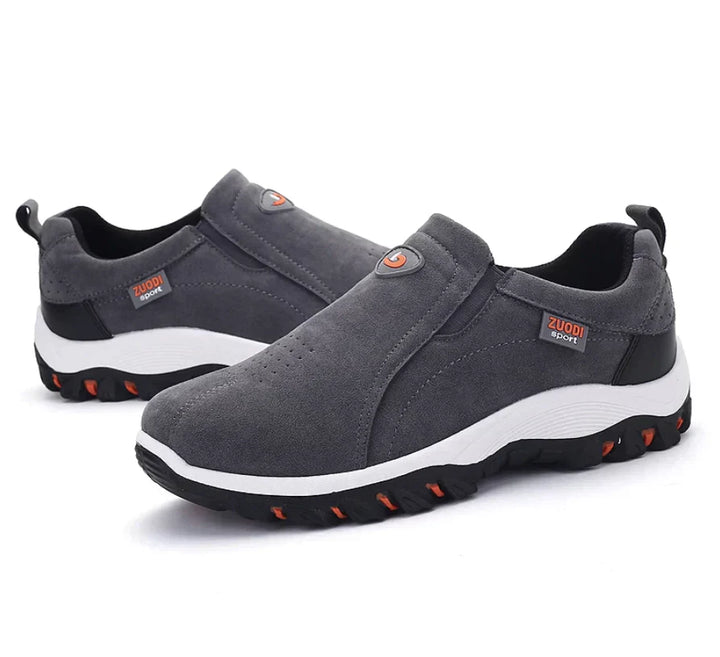 "Orthopedische wandelschoenen heren, slip-on stijl, lichtgewicht, ademend, anti-slip zool, comfort bij elk avontuur."
