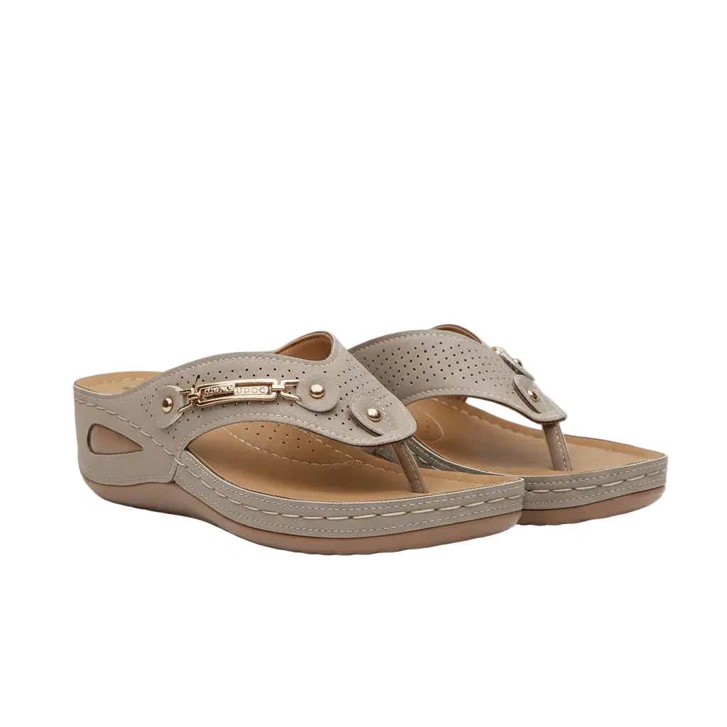 Orthopedische zomer slippers voor dames, met ergonomische voetsteun en comfortabele demping voor pijnverlichting.