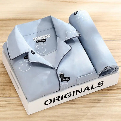 "Pyjama set heren met overhemd, knoopsluiting, elegante stijl, ademende stof, comfort, verschillende kleurenopties"