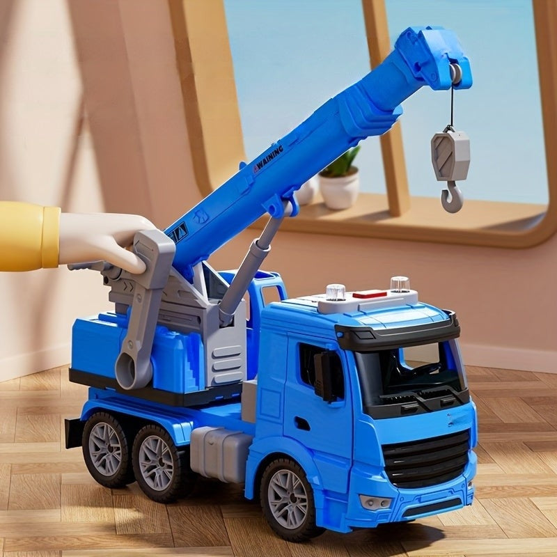 Interactieve bouwvoertuig kraanwagen voor kinderen, ideaal voor rollenspel op de bouwplaats.