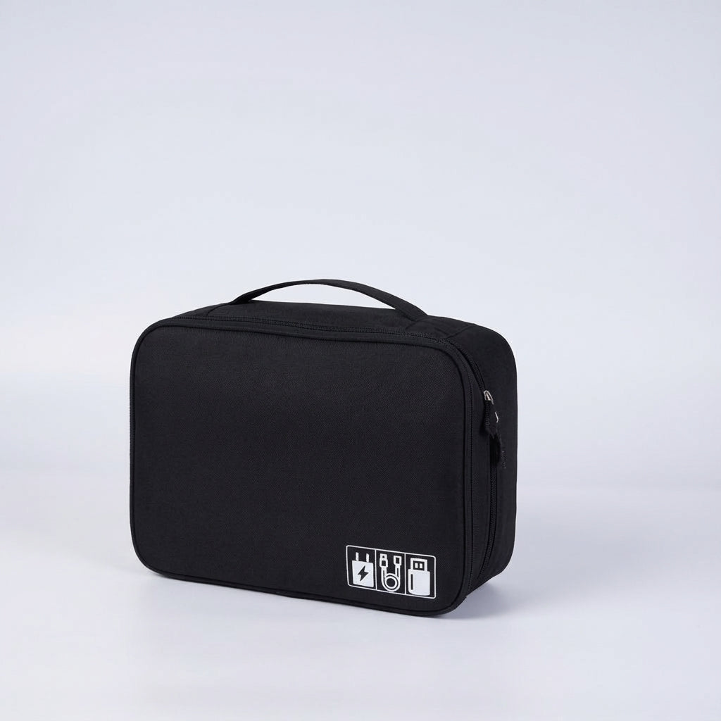 Stijlvolle tech pouch voor reisbenodigdheden, perfect voor het organiseren van kleine elektronica.
