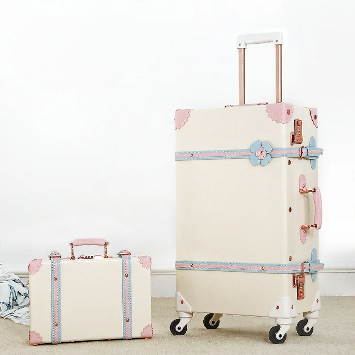 Valencia retro koffer set met stevige hardcase. Voor comfortabel en vintage reizen wereldwijd.