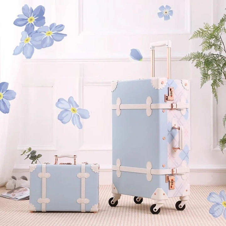 Vintage bagage set Valencia, hardcase koffers met elegant retro design. Duurzaam voor elke reis.