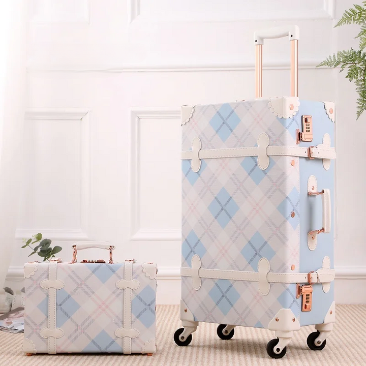 Complete retro kofferset Valencia, stevige hardcase. Perfecte vintage bagage voor lange reizen.