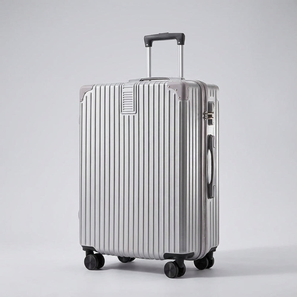 Duurzame retro koffer van Casevo met robuuste hoekbescherming, perfect voor al je bagage op reis.