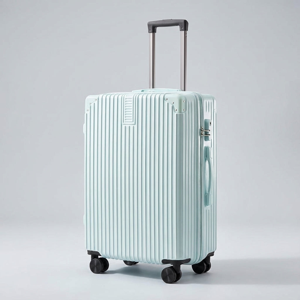 Lichtgewicht retro bagage met soepele wielen en stevige hoekbescherming, ideaal voor comfortabel vakantievervoer.