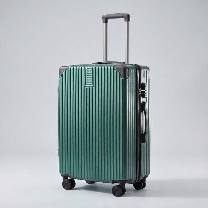 Moderne retro reiskoffer, lichtgewicht en met hoekbescherming, zorgt voor georganiseerde en veilige bagage.