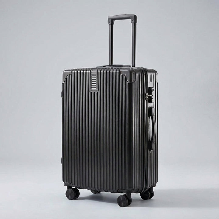Stijlvolle en duurzame retro reiskoffer met hoekbescherming van Casevo, uitermate geschikt voor langdurig reizen.
