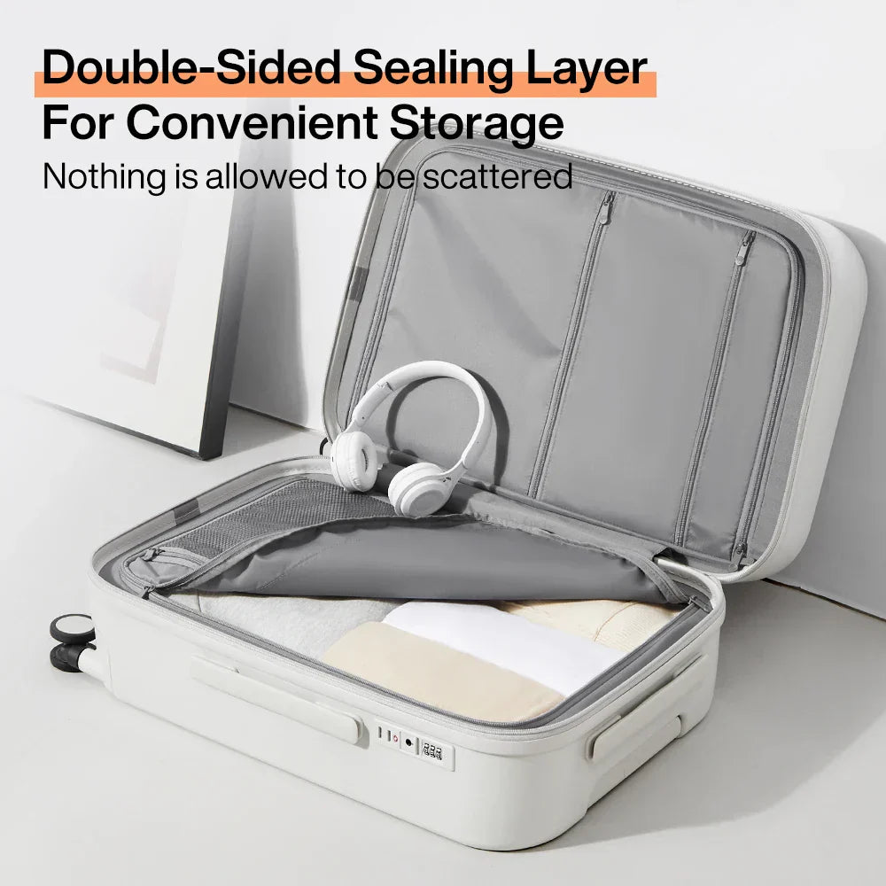 Lichtgewicht hardcase reiskoffer Lyon, sterke bagage met bekerhouder voor comfortabel reizen.