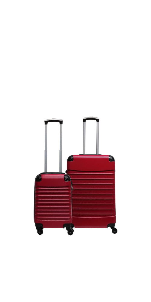 Rode hardshell reiskofferset (2 delen) Siena, ideaal voor duurzame en comfortabele reizen.