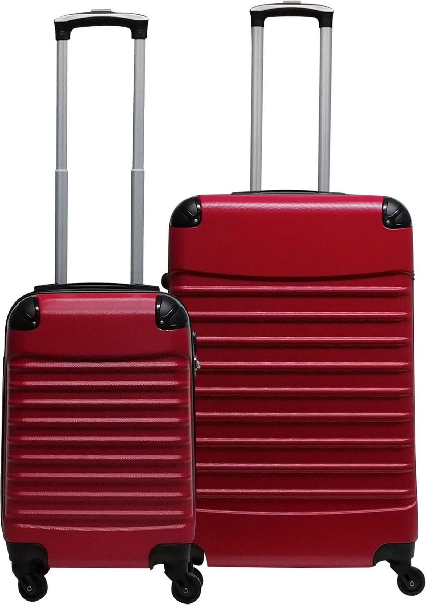 Grote rode hardshell reiskoffer (maat L) uit de Siena set, met voldoende ruimte voor al je bagage.