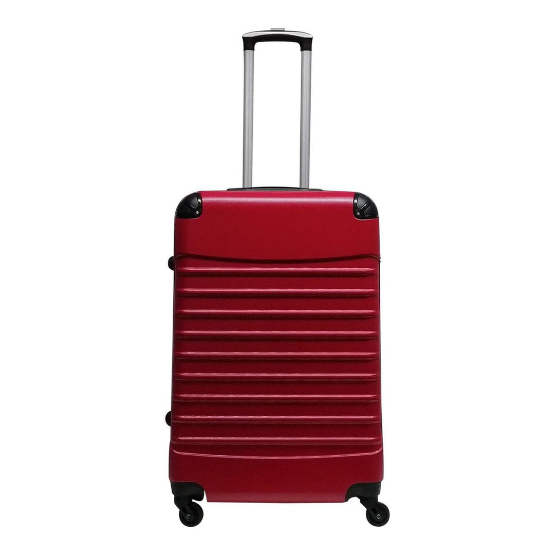 Rode hardshell reiskofferset Siena met soepele wielen, perfect voor eenvoudig vervoer van je bagage.