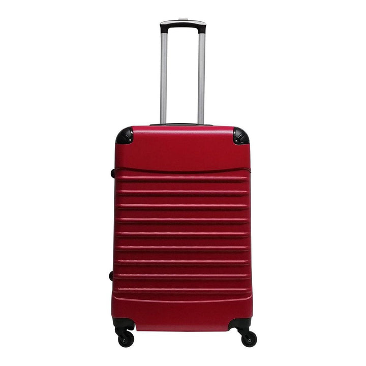 Rode hardshell reiskofferset Siena met soepele wielen, perfect voor eenvoudig vervoer van je bagage.