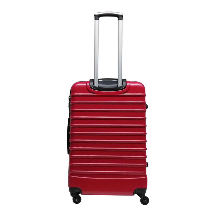 Rode hardshell reiskoffer uit de Siena set met geïntegreerd cijferslot voor extra veiligheid van je spullen.