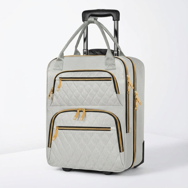 Compacte handbagage roltrolley SwiftSeat, past onder de stoel, perfect voor korte trips.