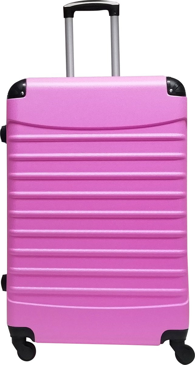 Ruime roze hardcase bagage set Palermo, 2 stevige koffers voor al je reisbenodigdheden en vakanties.