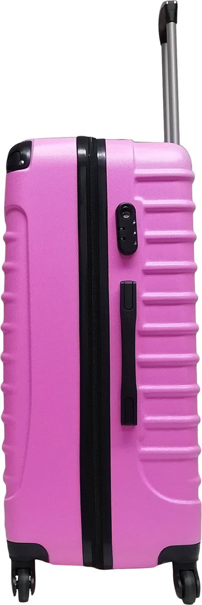 Duurzame roze ABS hardcase bagage set Palermo, 2 koffers met zwenkwielen voor elke vakantie of trip.