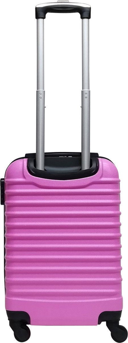 Complete roze 2-delige hardcase reiskofferset Palermo met zwenkwielen, perfect voor zorgeloos reizen.
