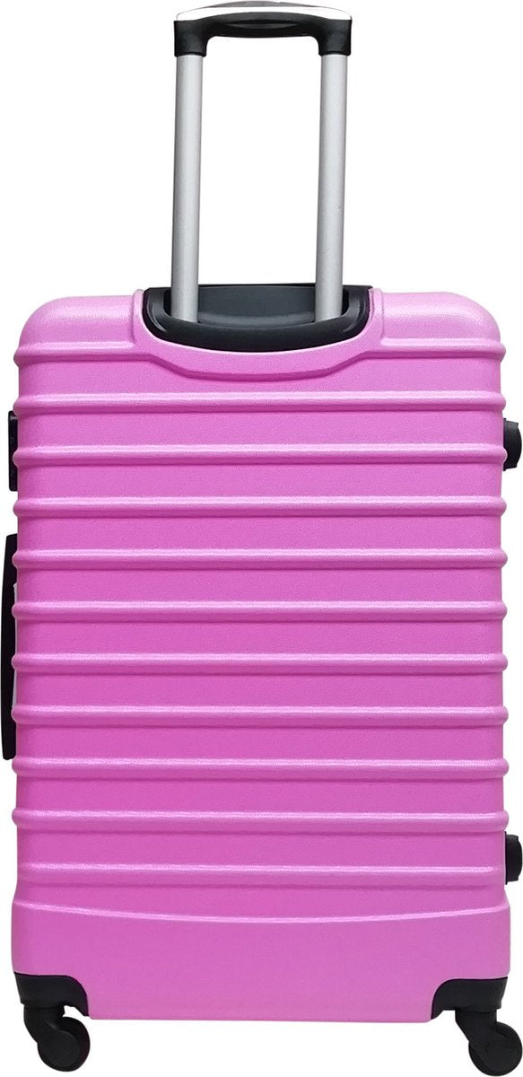 Moderne roze 2-delige Palermo hardcase kofferset van ABS, lichtgewicht en voorzien van zwenkwielen.