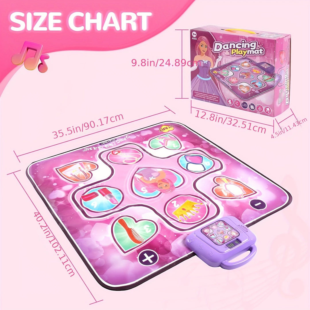 Interactieve roze dansmat voor urenlang speelplezier; bevordert ritmisch spel en actieve beweging, zonder schermtijd.