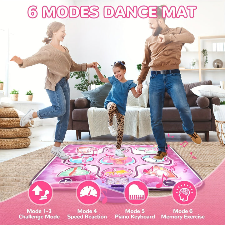 Roze dansmat als perfect cadeau voor meisjes; interactief kinderspeelgoed dat beweging en coördinatie bevordert.