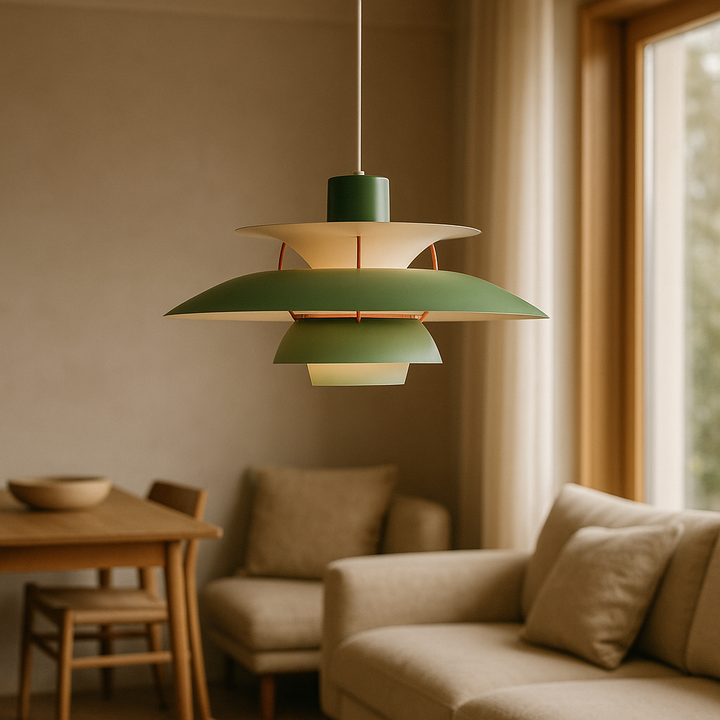 Moderne Scandinavische plafondlamp met dimbare functie, verkrijgbaar in blauw, diep oranje of zwart