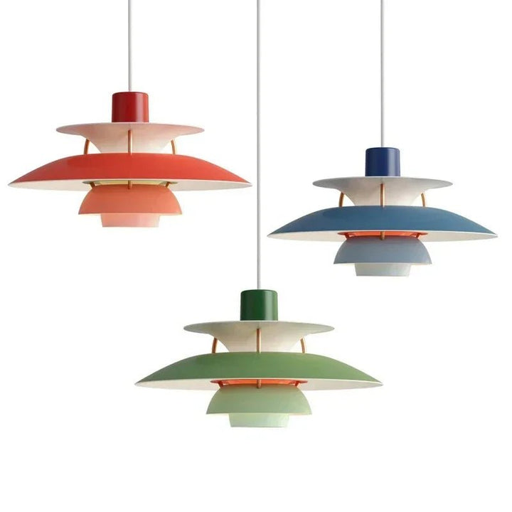 Moderne Scandinavische plafondlamp met dimbare functie, verkrijgbaar in blauw, diep oranje of zwart