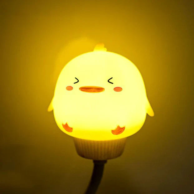 Schattig nachtlampje tafelmodel met dierenthema: kitten, konijn, eend of beer, warm LED-licht voor gezellige verlichting.