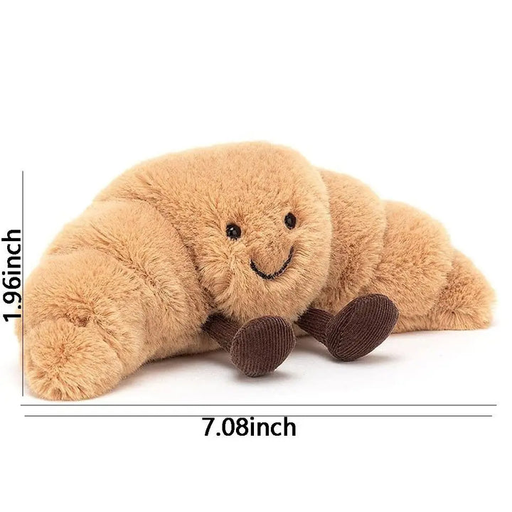 Leuke pluchen croissant knuffel, zacht knuffelspeelgoed met uniek design, ideaal voor kinderen.
