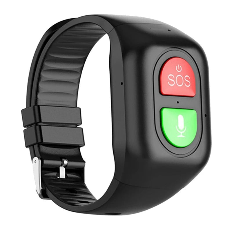 Senioren smartwatch 4G met groot scherm, GPS-tracker en SOS-noodknop voor de veiligheid van ouderen.