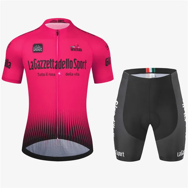 "Set Arjan heren fietskleding van hoogwaardige Castelli stof met short-sleeve en strakke professionele pasvorm voor fietstoch