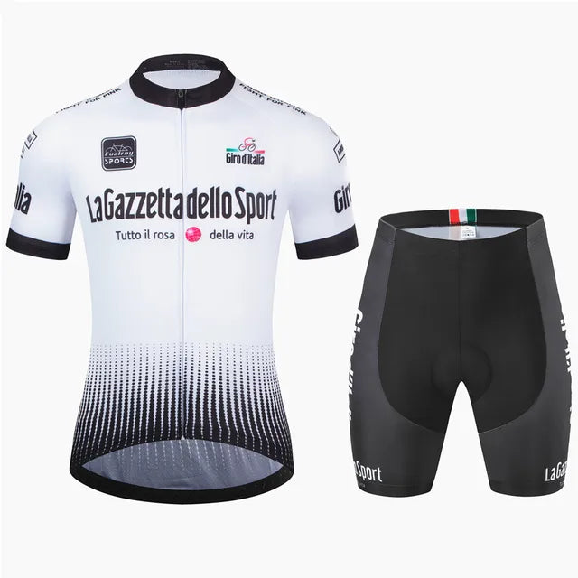 "Set Arjan heren fietskleding van hoogwaardige Castelli stof met short-sleeve en strakke professionele pasvorm voor fietstoch