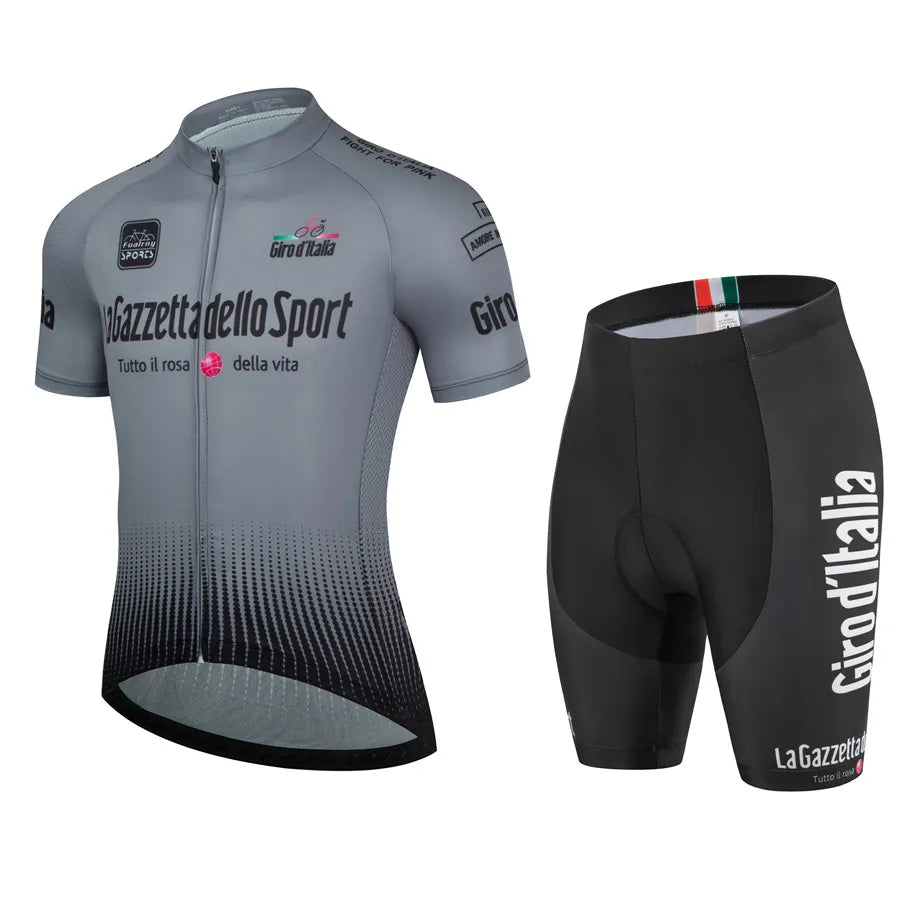 "Set Arjan heren fietskleding van hoogwaardige Castelli stof met short-sleeve en strakke professionele pasvorm voor fietstoch