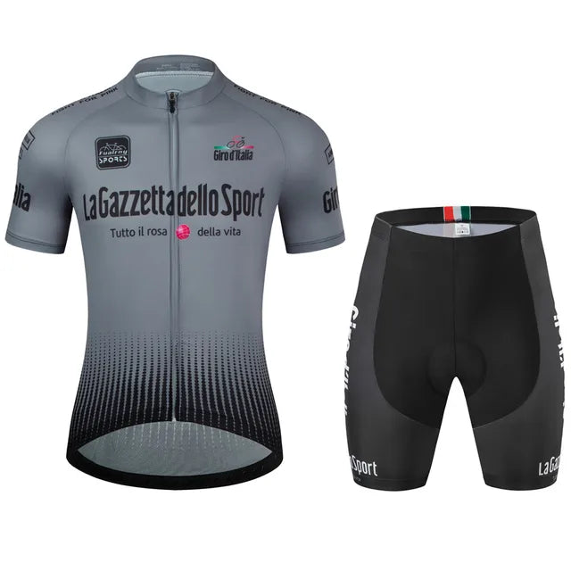 "Set Arjan heren fietskleding van hoogwaardige Castelli stof met short-sleeve en strakke professionele pasvorm voor fietstoch